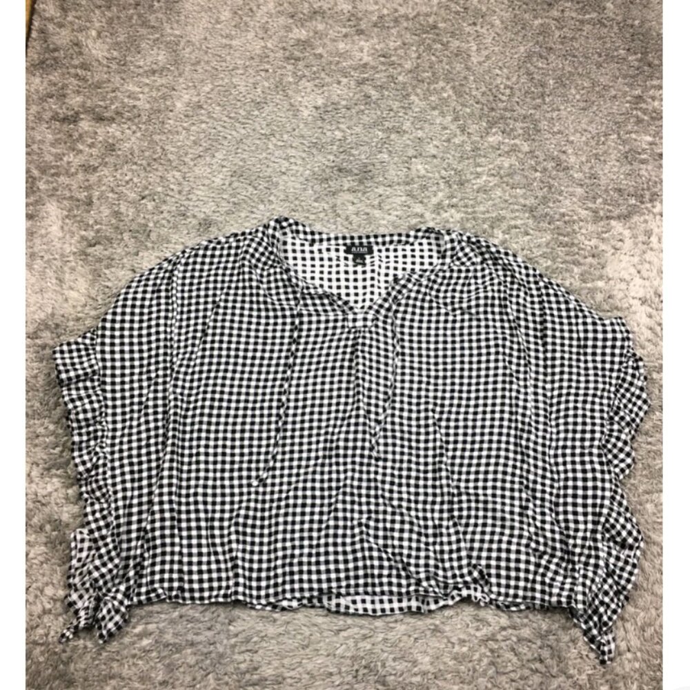 a.n.a. gingham/buffalo check flowy, oversized tunic blouse size XL